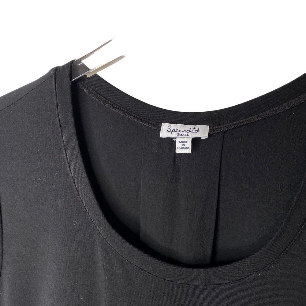 Splendid Charli T-shirt MIDI Dress Pockets Black Size Small - Picture 7 of 11